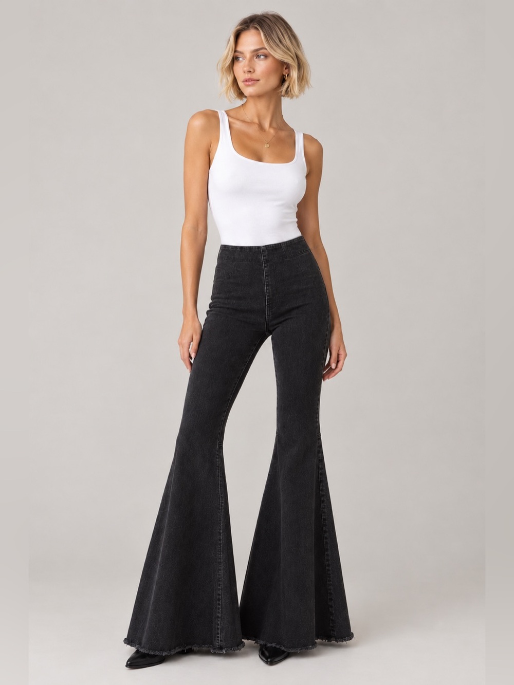 Free People We The Free Black Extreme Flare Bell Bottom Jeans Size 28